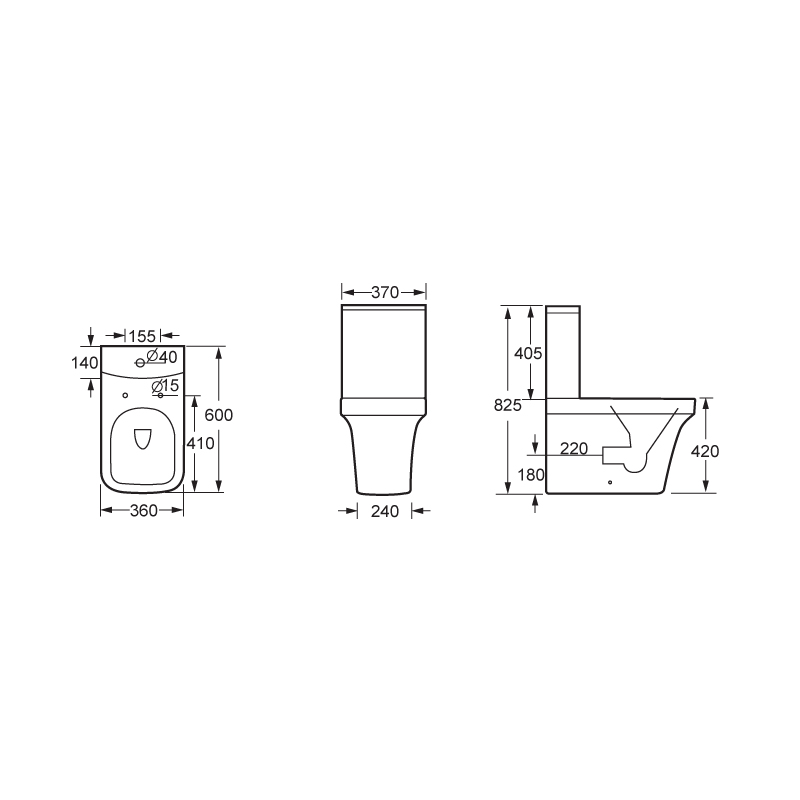 Wash down toilet with UF seat cover --SD618